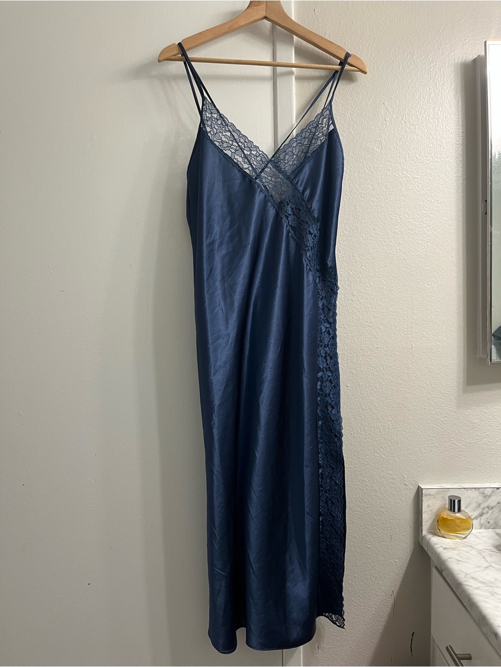 Classic Navy Lace-Trim Slip
